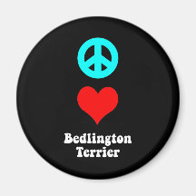Peace love Bedlington Terrier Fridge Magnet