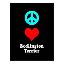 Peace love Bedlington Terrier Postcards