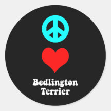 Peace love Bedlington Terrier Stickers