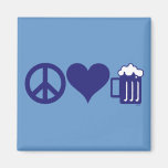 Peace Love Beer Magnet