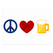 Peace Love Beer Postcard