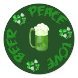 Peace Love Beer stickers
