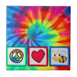 Peace, Love, Bees Ceramic Tiles