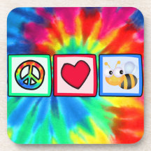 Peace, Love, Bees Drink Coaster