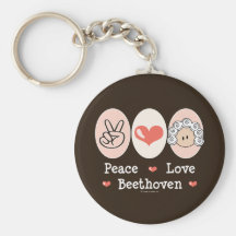 Peace Love Beethoven Keychain
