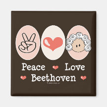 Peace Love Beethoven Magnet