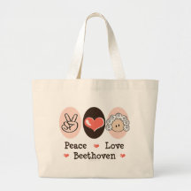 Peace Love Beethoven Music Bag