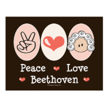 Peace Love Beethoven Postcard