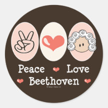Peace Love Beethoven Stickers