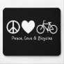 Peace, Love & Bicycles Mousepad