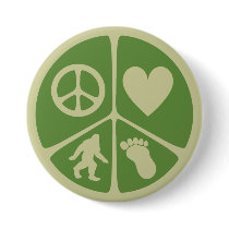 Peace Love Bigfoot Pin
