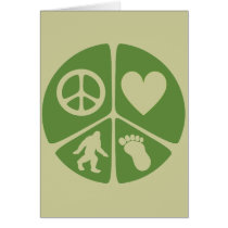 Peace Love Bigfoot Greeting Card