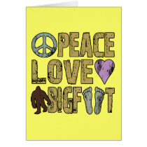 Peace Love Bigfoot Greeting Card