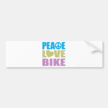 Peace Love Bike Bumper Sticker