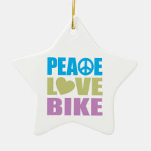 Peace Love Bike Christmas Ornament