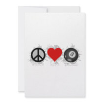 Peace Love Billiard Emblem Invite