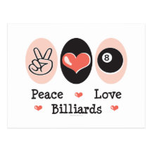 Peace Love Billiards Postcard