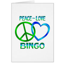 Peace Love BINGO Greeting Cards
