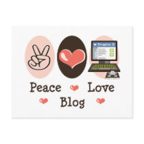 Peace Love Blog Postcards