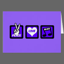 Peace love blues cards