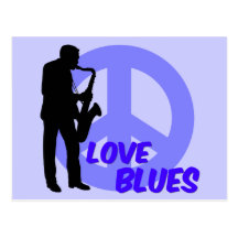 Peace love blues post cards
