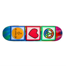 Peace, Love, Bodybuilding Skateboard
