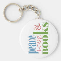 Peace Love Books II Keychains
