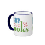 Peace Love Books II mugs