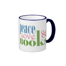 Peace Love Books II Mugs
