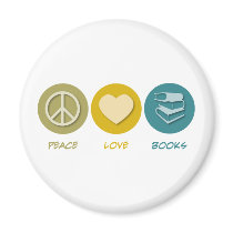 Peace Love Books Fridge Magnets