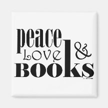 Peace Love Books Magnet