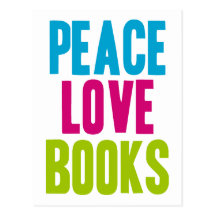 Peace Love Books Postcard