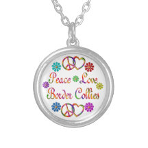 PEACE LOVE BORDER COLLIES PENDANTS