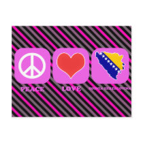 Peace Love Bosnia Herzegovina Post Card