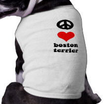 Peace love Boston Terrier Pet T Shirt