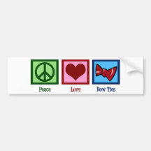 Peace Love Bow Ties Bumper Stickers