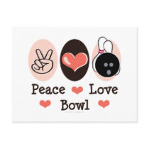 Peace Love Bowl Bowling Postcard