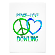 Peace Love BOWLING invitations
