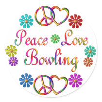 PEACE LOVE BOWLING STICKERS