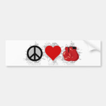 Peace Love Box Emblem Bumper Sticker