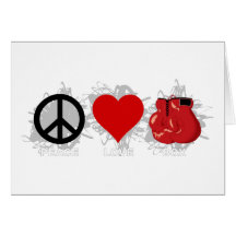 Peace Love Box Emblem Greeting Cards