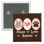 Peace Love Boxers Button