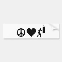 Peace Love Boxing Bumper Sticker