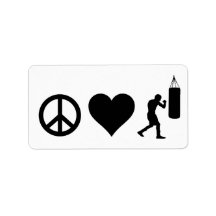 Peace Love Boxing Personalized Address Labels