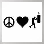 Peace Love Boxing Poster
