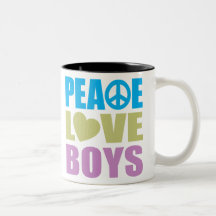 Peace Love Boys Coffee Mugs