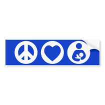 Peace Love Breastfeeding Bumper Sticker