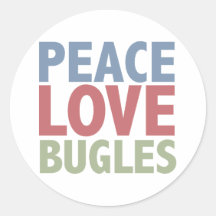 Peace Love Bugles Sticker