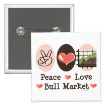 Peace Love Bull Market Button