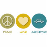 Peace Love Cab Driving photo sculptures